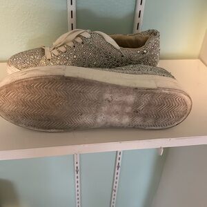 Betsy Johnson, silver rhinestone sneakers